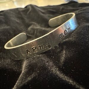 Silver 'Army Mom' Cuff Bracelet